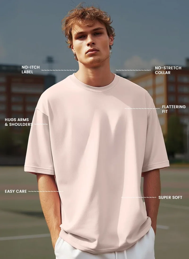 نوبيرو تيشيرت قطني مطبوع كبير الحجم للرجال